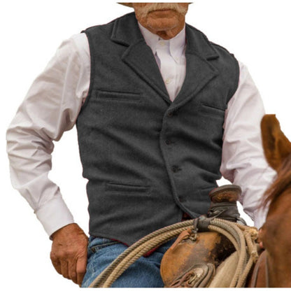 ⏳LAST DAY SALE ONLY￡17.99!🔥✨Men's Vintage Lapel Herringbone Tweed Vest👔🐴