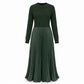 🌸LAST DAY-50% OFF!!💃Effortless Elegance | Women's Pleated Round-Neck Maxi Dress