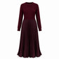 🌸LAST DAY-50% OFF!!💃Effortless Elegance | Women's Pleated Round-Neck Maxi Dress