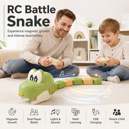 ⏰LAST DAY SALE 50% OFF🔥Remote Control Snake Toy with Magnetic Splicing Segments