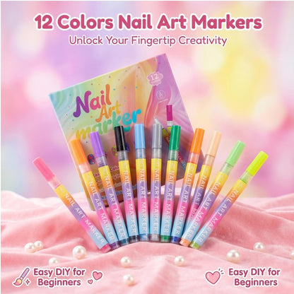 ⏳LAST DAY SALE ONLY ￡8.99!!🎁Nail Perfection in a Pen! ✍️ 12 Ultra-Fine Colours for Flawless Festive Manicures 🎄💅