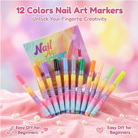 ⏳LAST DAY SALE ONLY ￡8.99!!🎁Nail Perfection in a Pen! ✍️ 12 Ultra-Fine Colours for Flawless Festive Manicures 🎄💅