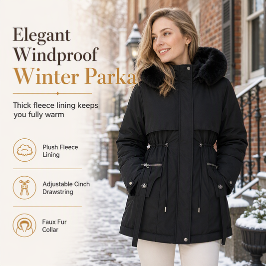 ⏳LAST DAY — ONLY £32.99!!🔥🍁 Women’s Faux Fur-Lined Padded Winter Parka