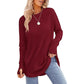 💖2026 Autumn’s Sale 70% OFF✨🍂Women's Casual Crewneck Long Sleeve Top With Thumb Holes and Curved Hem