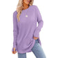 💖2026 Autumn’s Sale 70% OFF✨🍂Women's Casual Crewneck Long Sleeve Top With Thumb Holes and Curved Hem