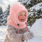 🖤Black Friday Special Price:£10.99!!!💥Sale: 50% OFF💥♟️Kids Fleece Balaclava Hat, Windproof Thermal One Piece Hood Scarf, Adjustable Drawstring Full Face Neck Warmer for Boys Girls, Winter Outdoor Ski Cycling Hat