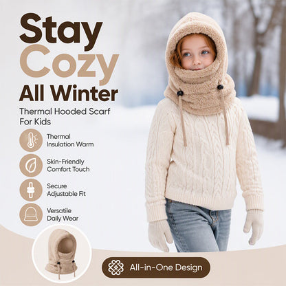 🖤Black Friday Special Price:£10.99!!!💥Sale: 50% OFF💥♟️Kids Fleece Balaclava Hat, Windproof Thermal One Piece Hood Scarf, Adjustable Drawstring Full Face Neck Warmer for Boys Girls, Winter Outdoor Ski Cycling Hat