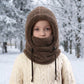 🖤Black Friday Special Price:£10.99!!!💥Sale: 50% OFF💥♟️Kids Fleece Balaclava Hat, Windproof Thermal One Piece Hood Scarf, Adjustable Drawstring Full Face Neck Warmer for Boys Girls, Winter Outdoor Ski Cycling Hat