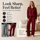 🔥LAST DAY SALE 70% OFF👍Women's Half-Zip Lapel Top and Wide-Leg Pants Set