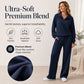🔥LAST DAY SALE 70% OFF👍Women's Half-Zip Lapel Top and Wide-Leg Pants Set